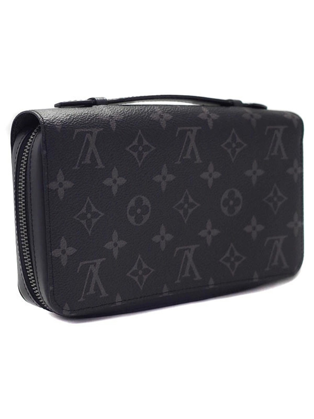 Louis Vuitton Black Zipper Round Long Wallet Monogram Eclipse Zippy Black